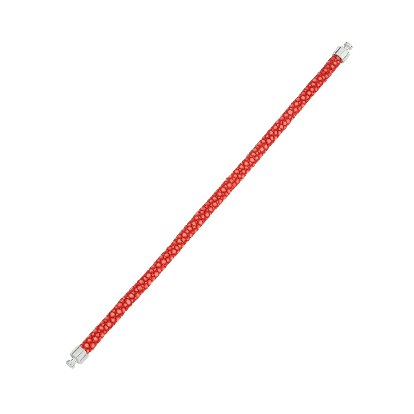 Regalia 4mm Red Stingray Leather Strap 925 Silver Link