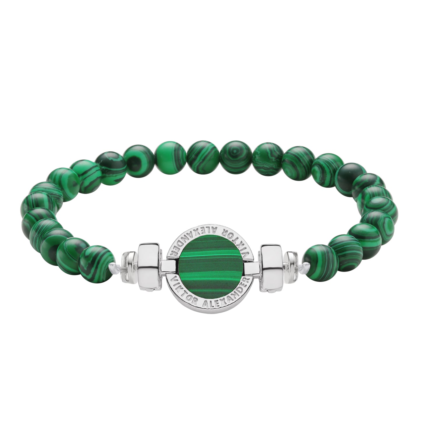 1889 Malachite 925 Silver Gemstone Bracelets