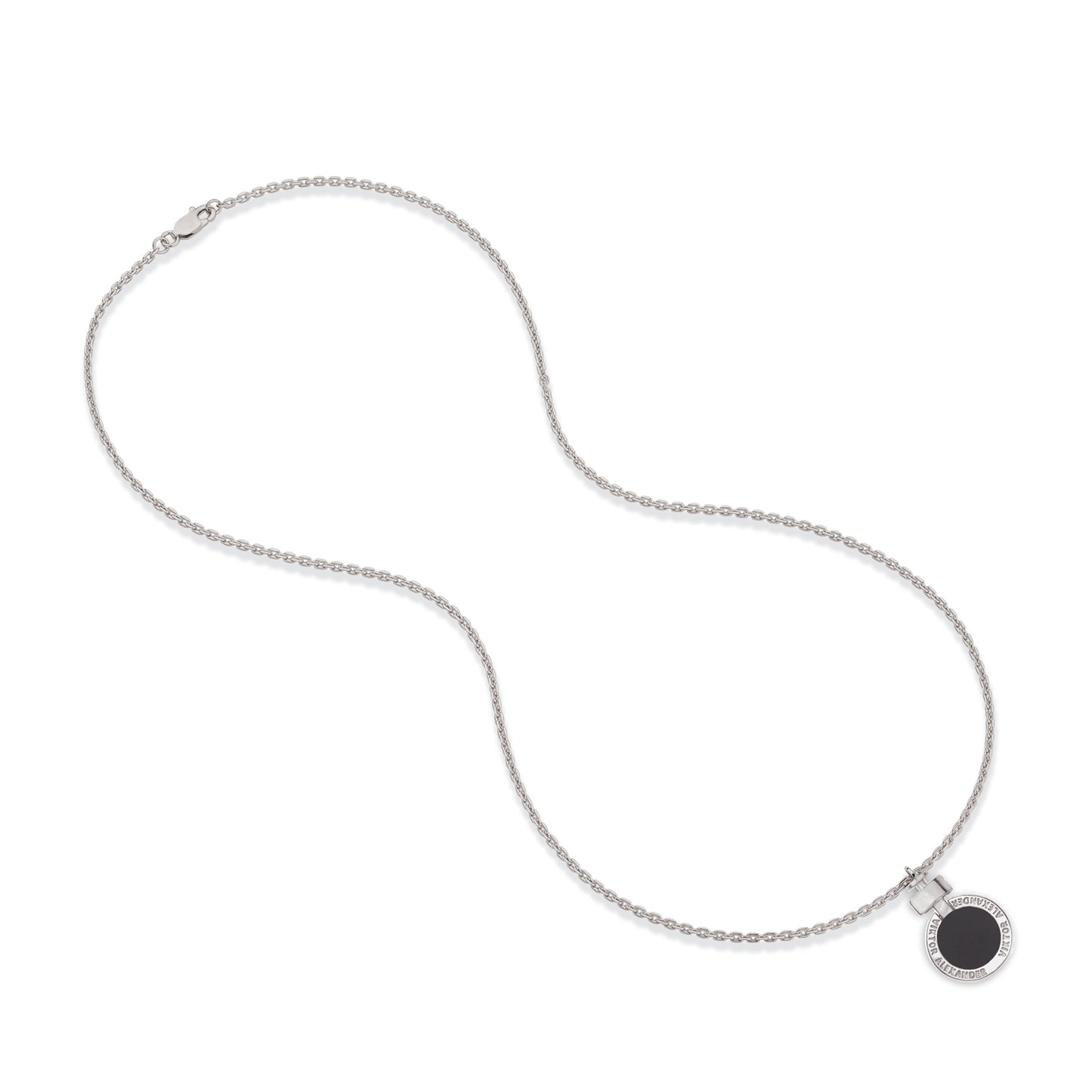 1889 Black Spinel 925 Silver Necklace