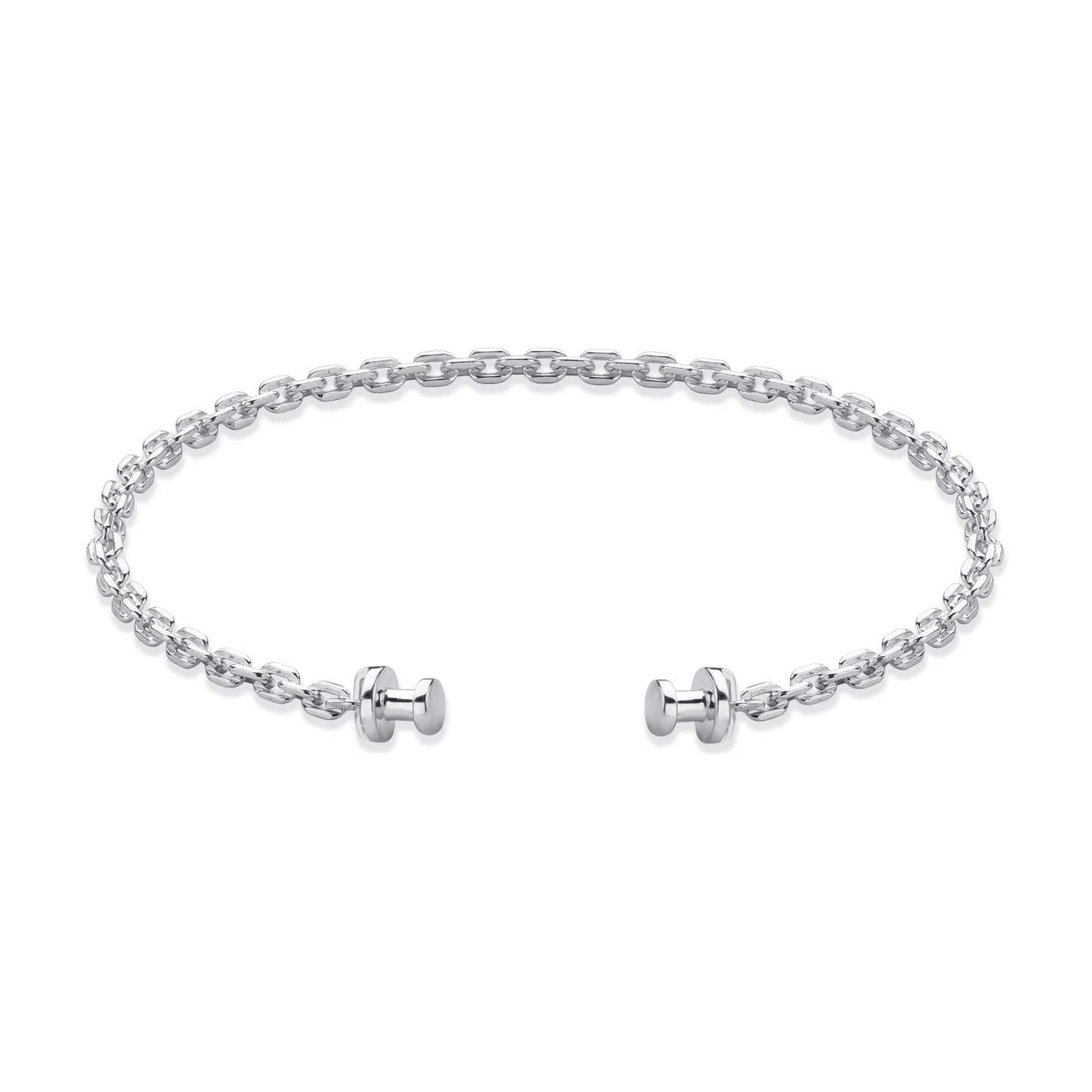 1889 Black Spinel 925 Silver Chain Link Bracelet