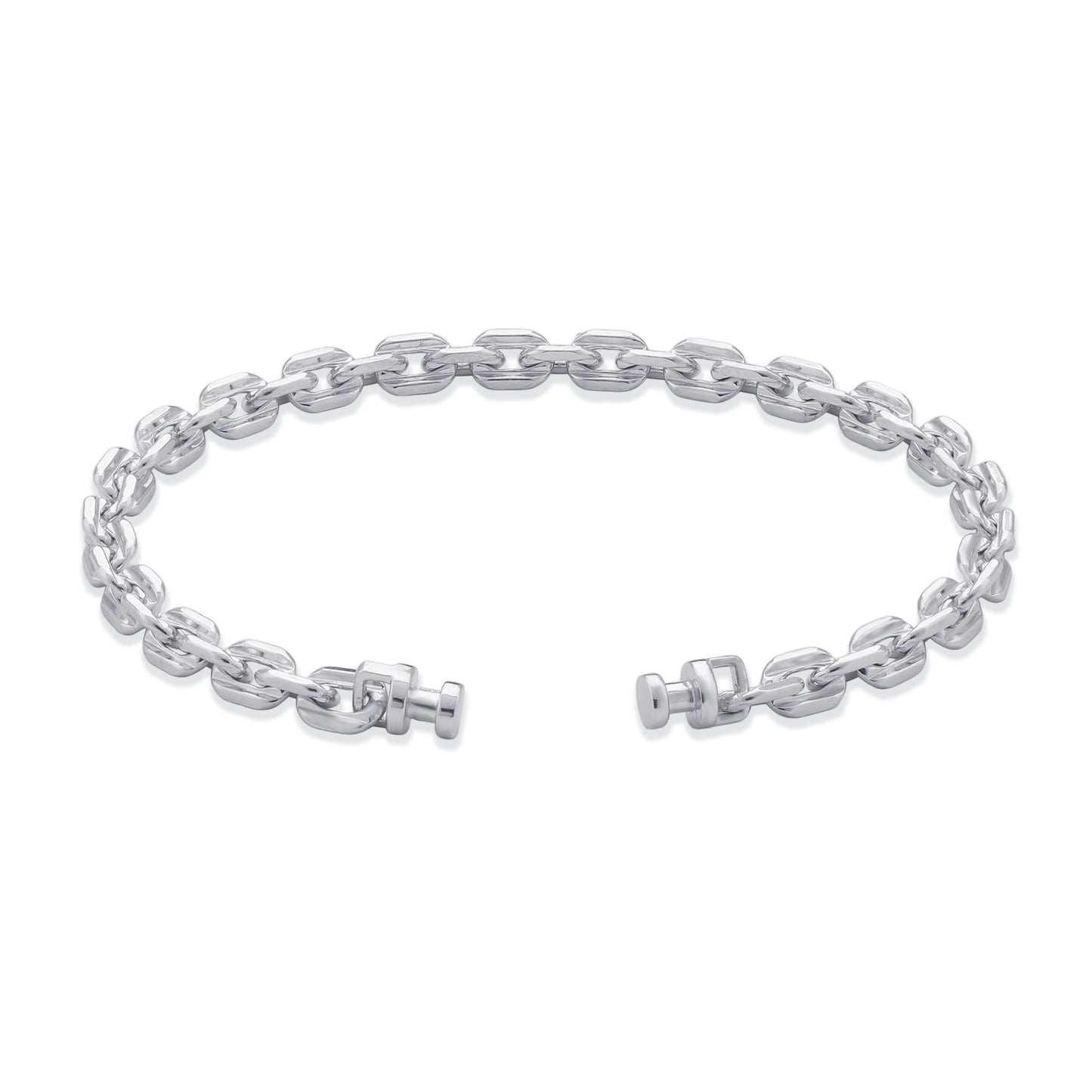 1889 Black Spinel 925 Silver Chain Link Bracelet