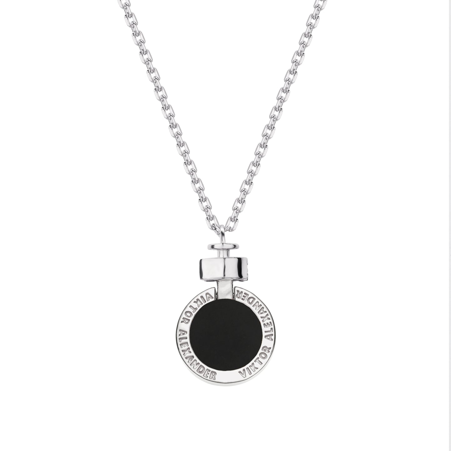 1889 Black Spinel 925 Silver Necklace