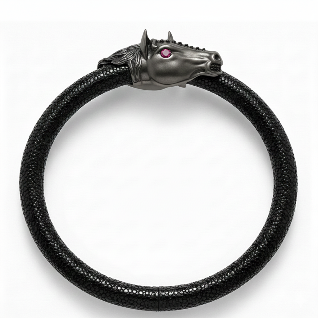 Caval X 925 Black Spinel Eternity X Stingray Bracelet