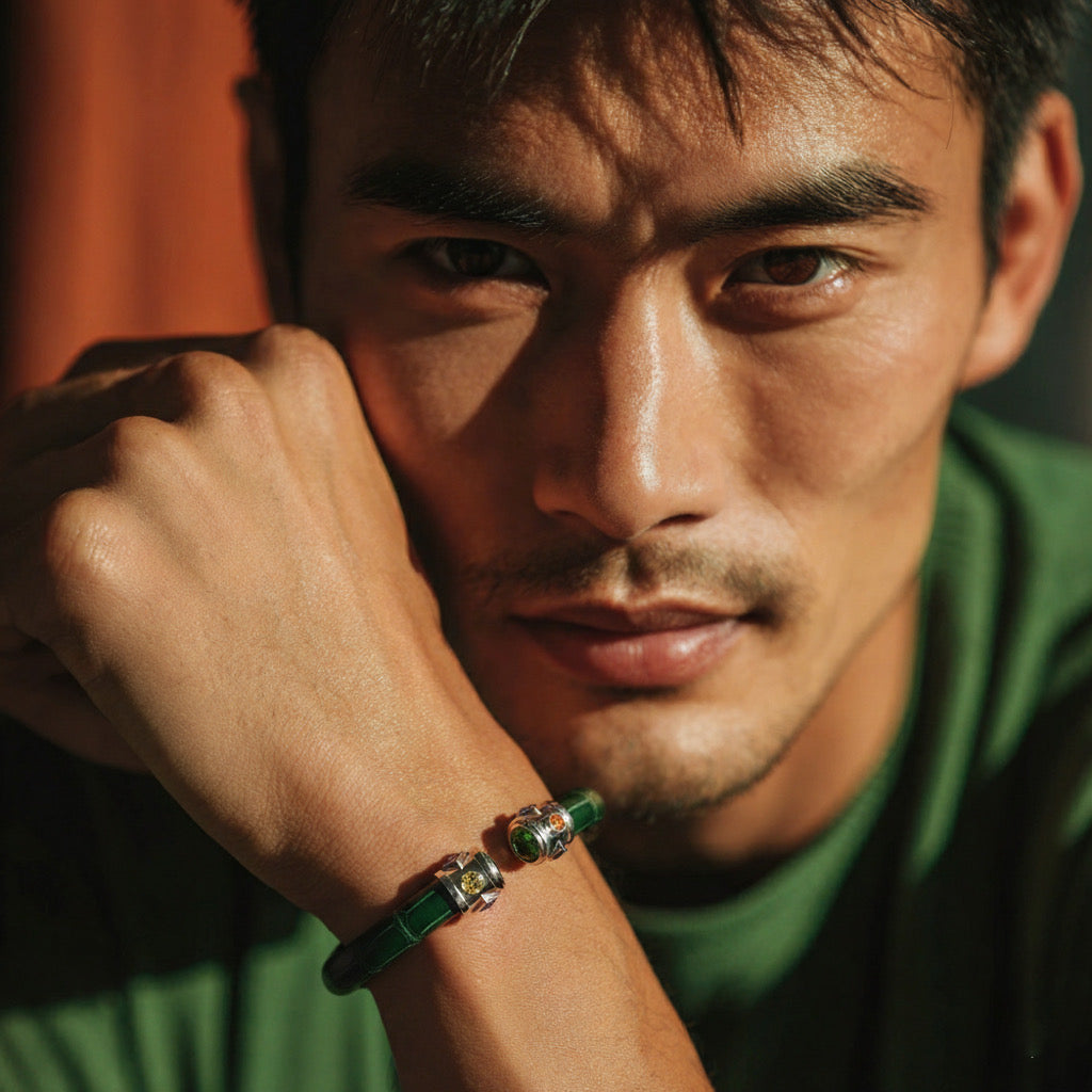 BE Eternity 925 Green Diopside & Fancy Sapphire Stingray Bracelet