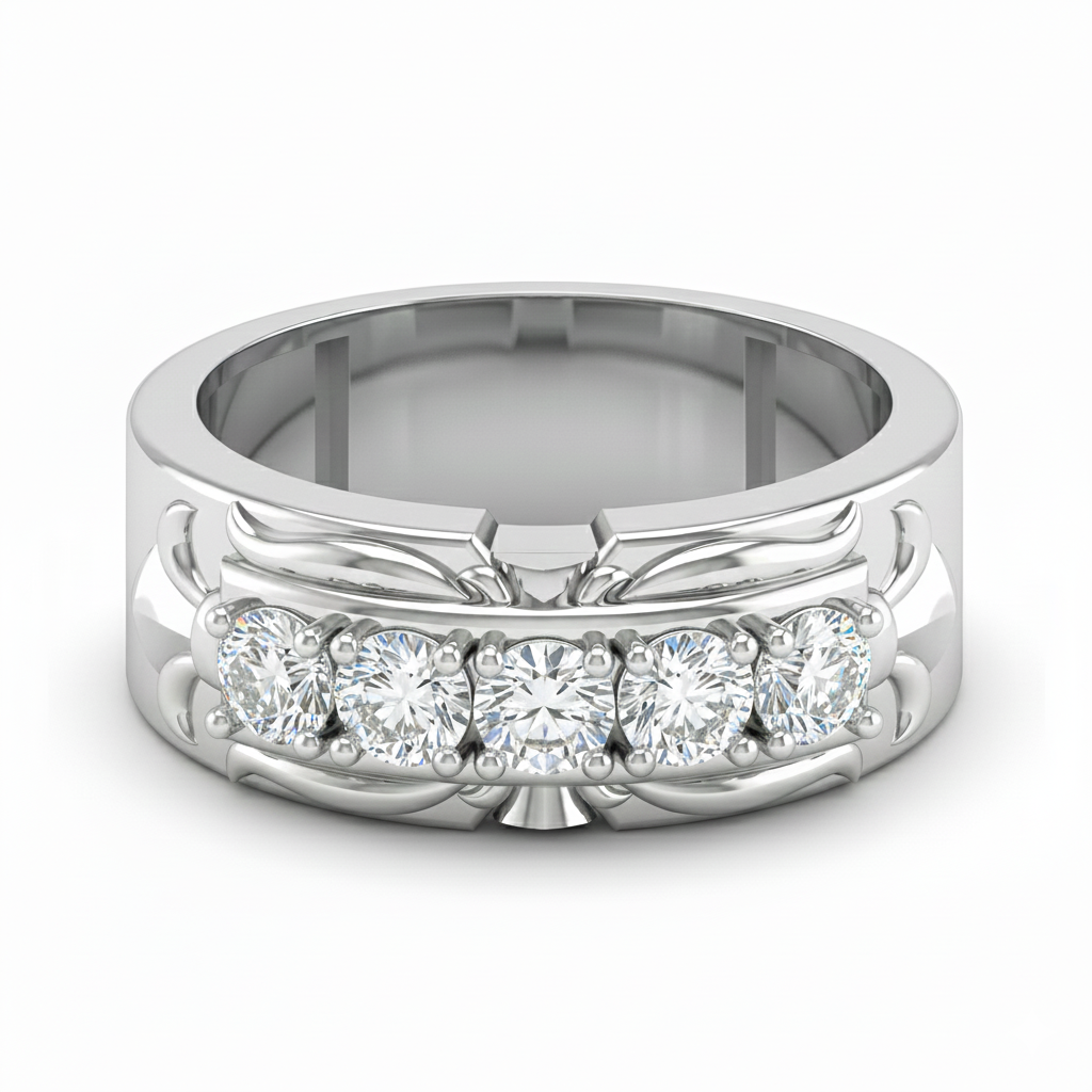 FDF02 Blue Sapphire Platinum PT950 Unisex Ring