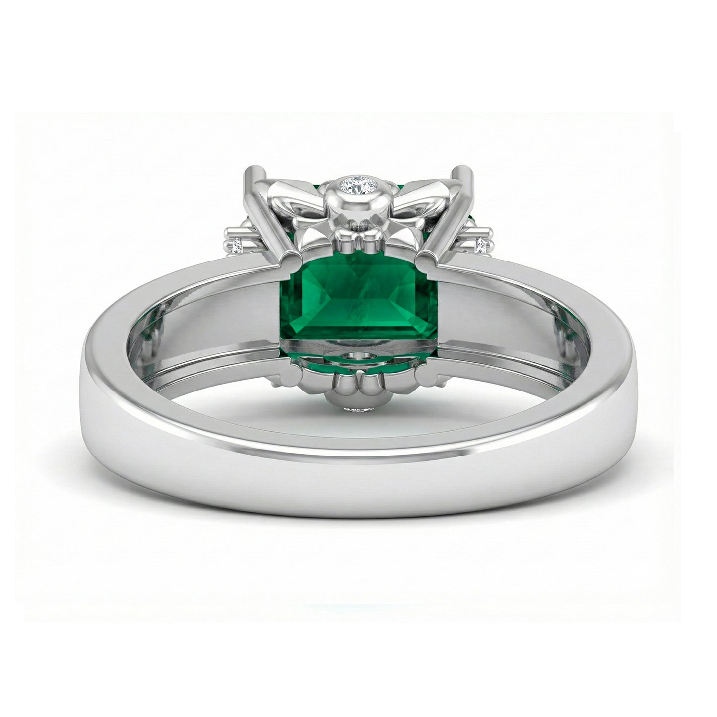 FDF09 Platinum Octagon Emerald PT950 Unisex Ring