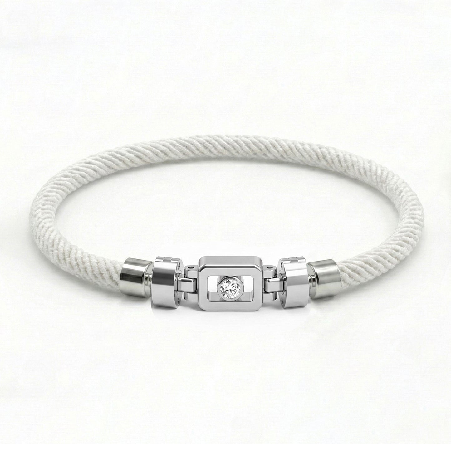 Diamond 925 Silver with Nylon XOXO Bracelet