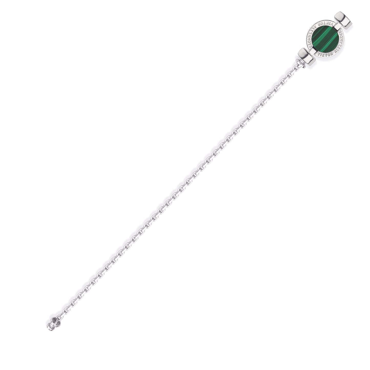 1889 Malachite 925 Silver Chain Link Bracelet