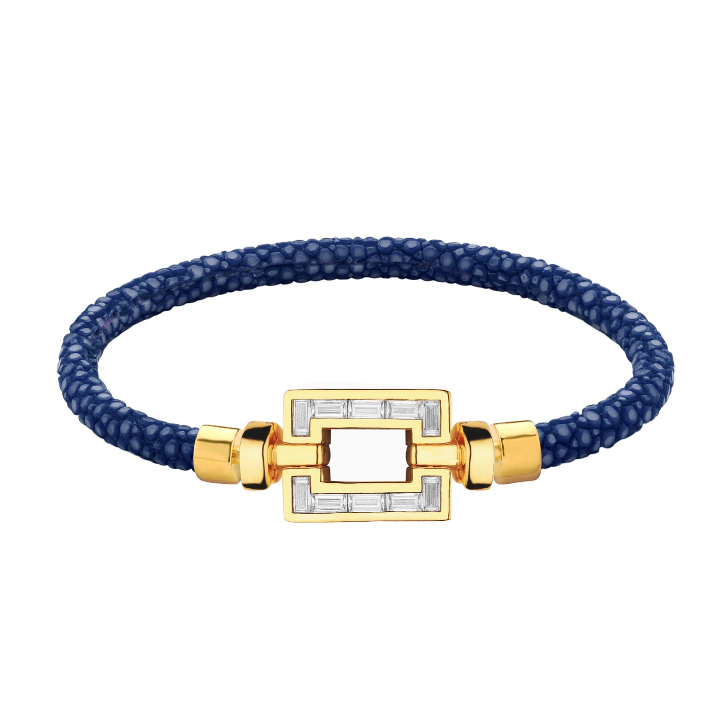 Regalia 18-Carat Gold Opus XL Baguette Diamonds Galuchat Bracelet
