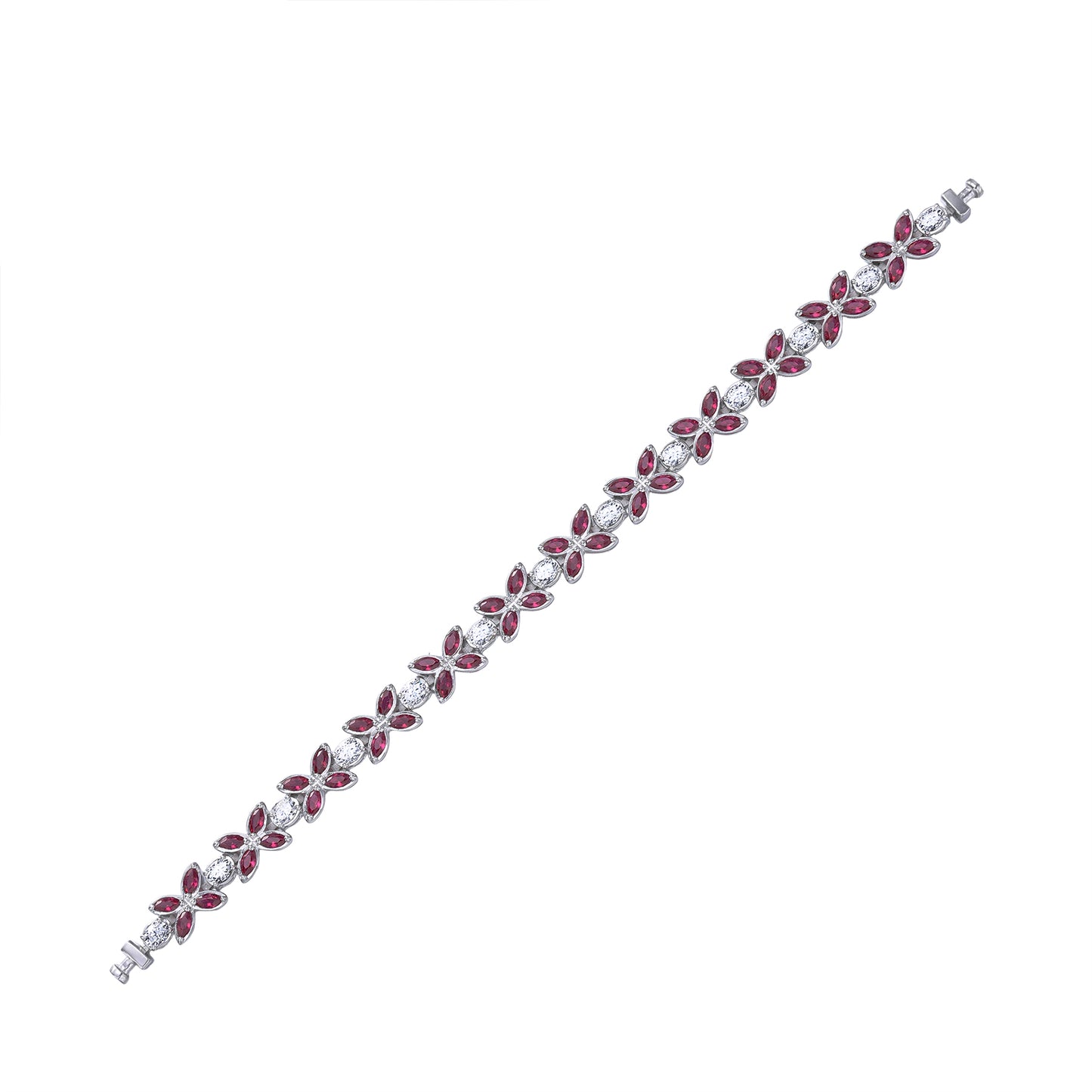 Regalia Platinum PT950 Flora L Ruby Eternity Bracelet
