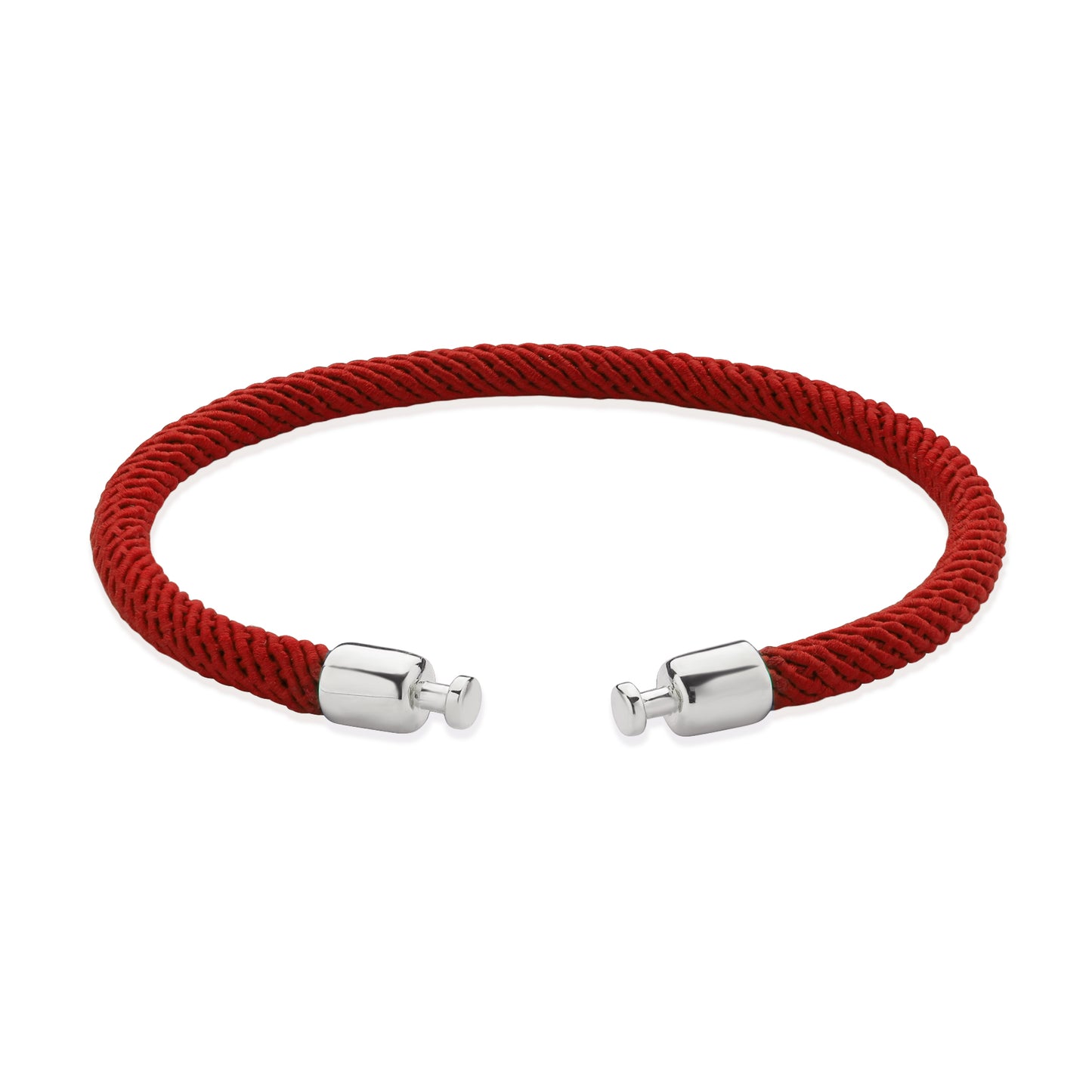 Regalia 4mm Red Nylon Strap 925 Silver Link