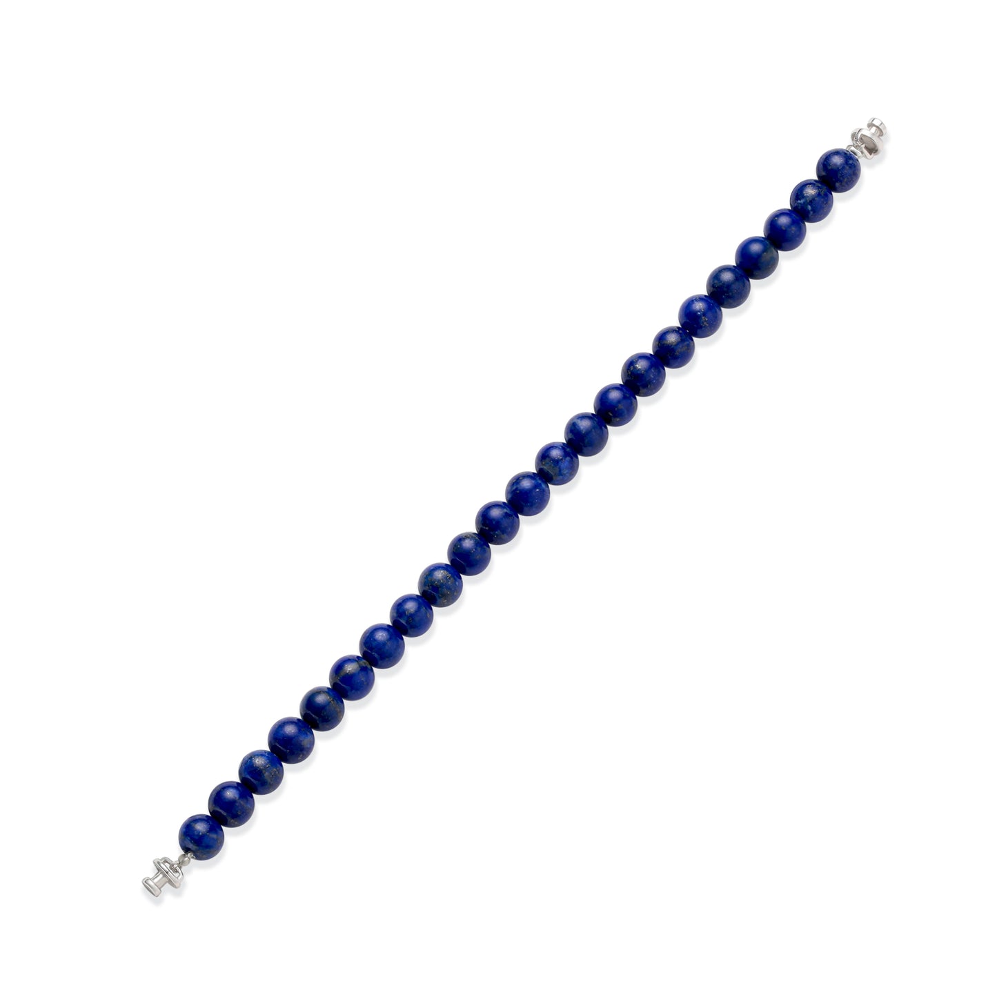Regalia 6mm Lapis Lazuli Bead Bracelet 925 Silver Link