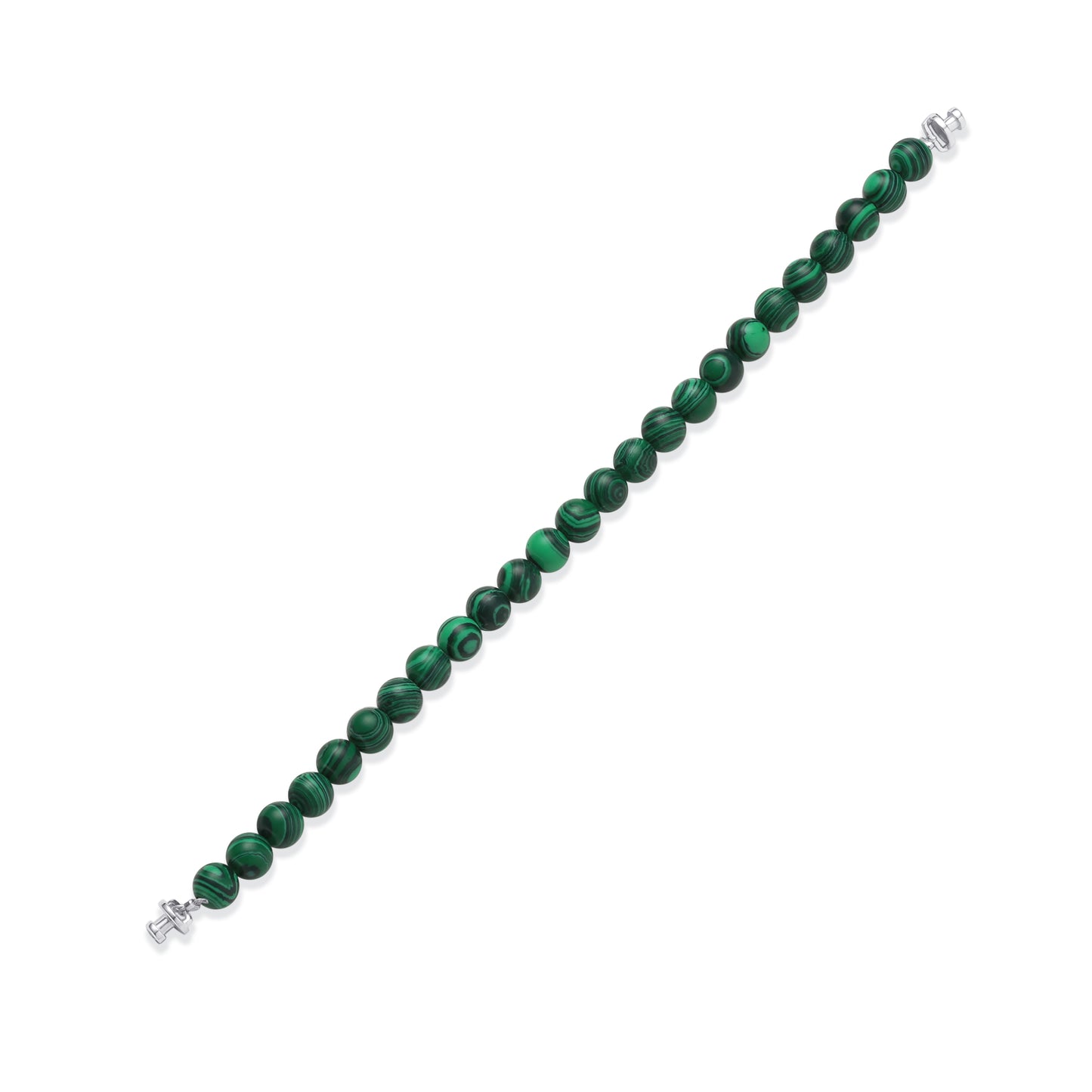 Regalia 6mm Malachite Bead Bracelet 925 Silver Link