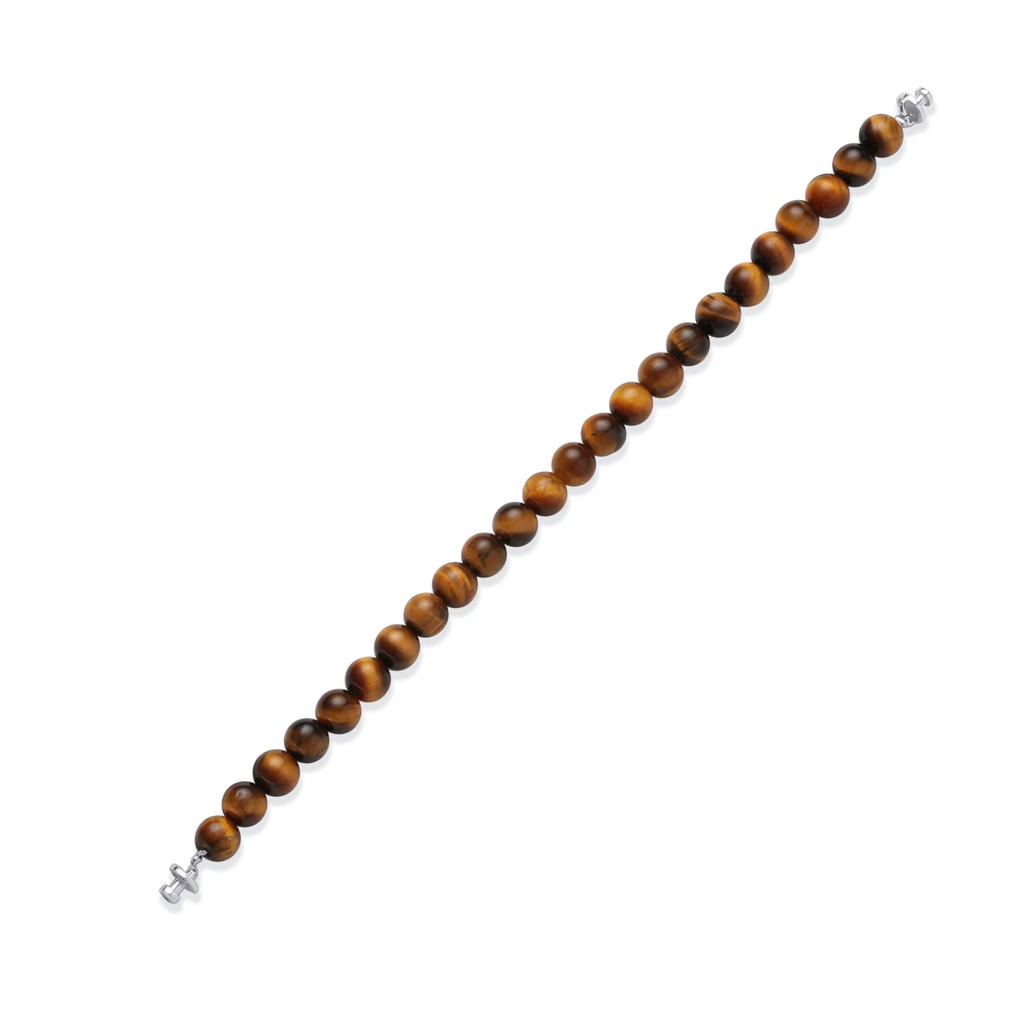 Regalia 6mm Tiger’s Eye Bead Bracelet 925 Silver Link