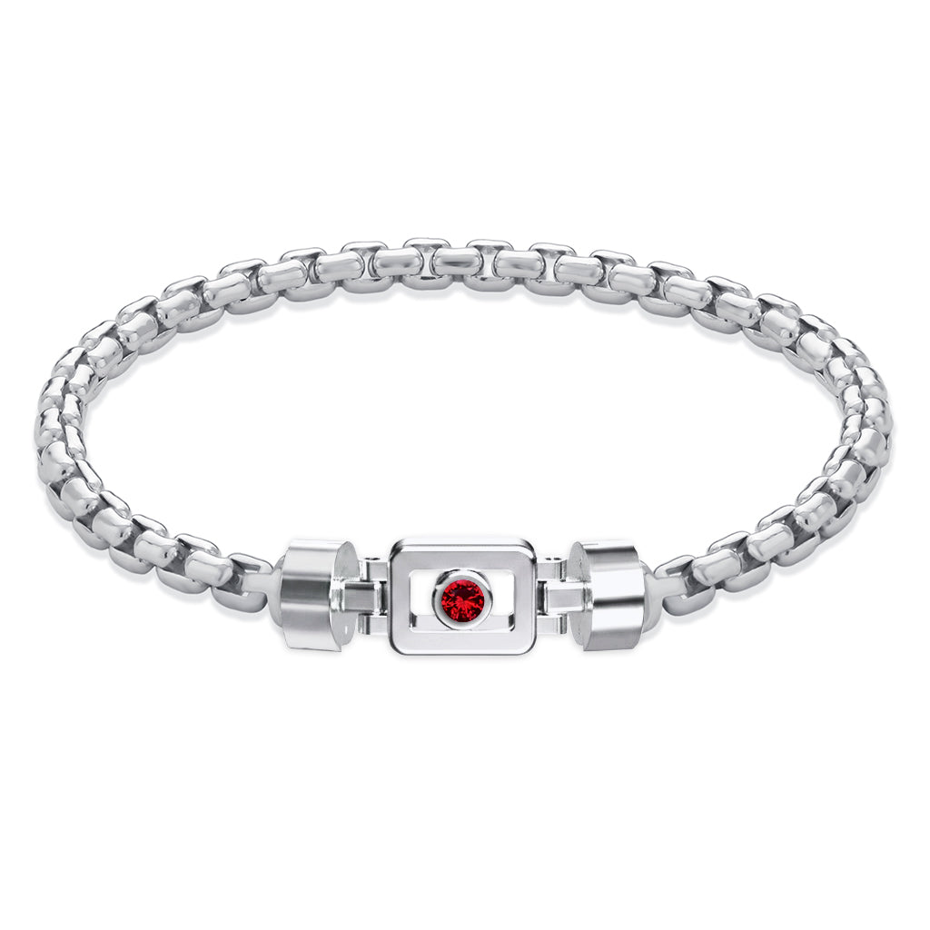 Ruby 925 Silver with Silver Link XOXO Bracelet