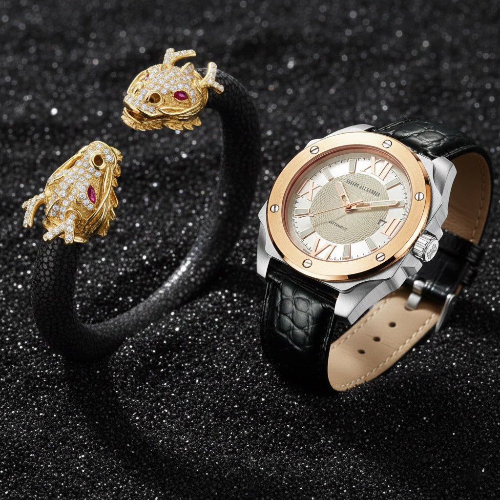 Draco 925 White Sapphire & Ruby Stingray Bracelet