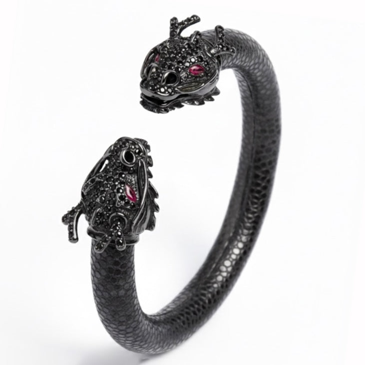 Draco 925 Black Spinel & Ruby Stingray Bracelet