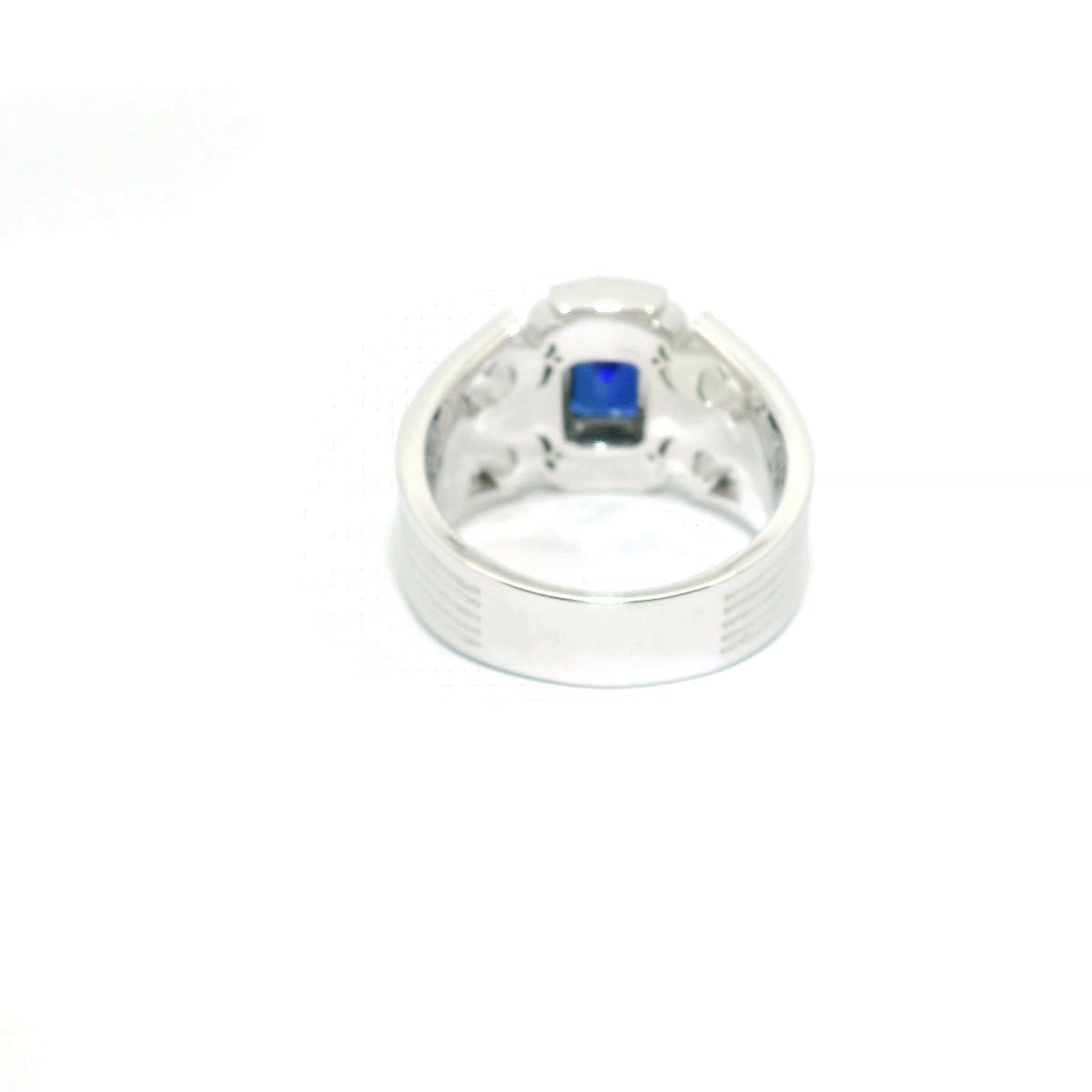 925PT WINDSOR OCTAGON SAPPHIRE RING