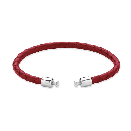 Regalia 4mm Red Calf Leather Strap 925 Silver Link