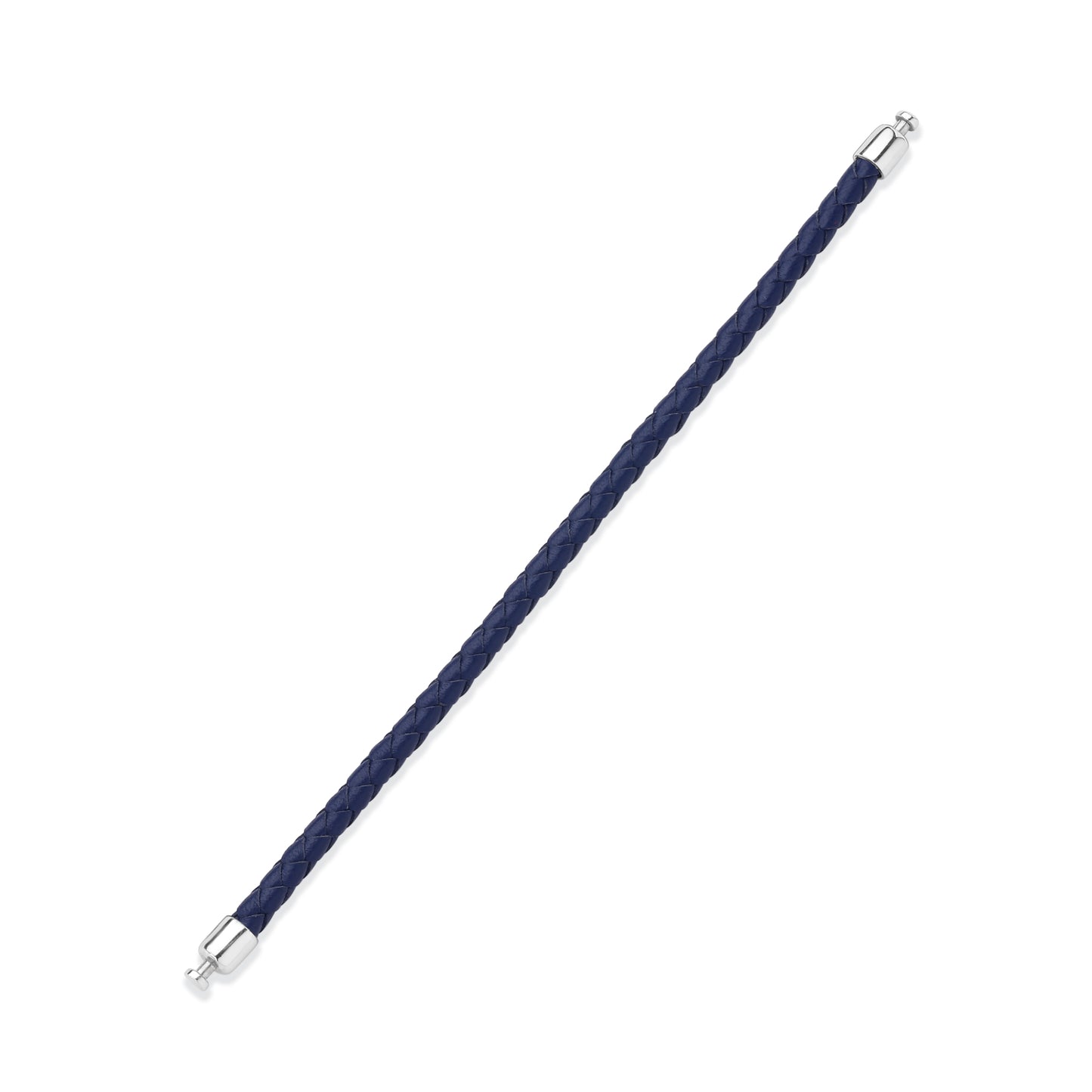 Regalia 4mm Blue Calf Leather Strap 925 Silver Link