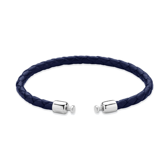 Regalia 4mm Blue Calf Leather Strap 925 Silver Link