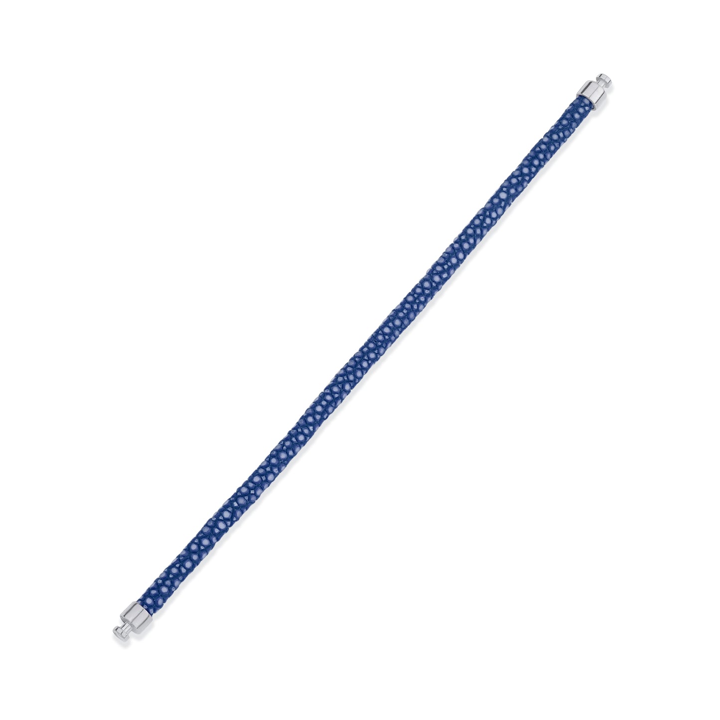 Regalia 4mm Royal Blue Stingray Leather Strap 925 Silver Link
