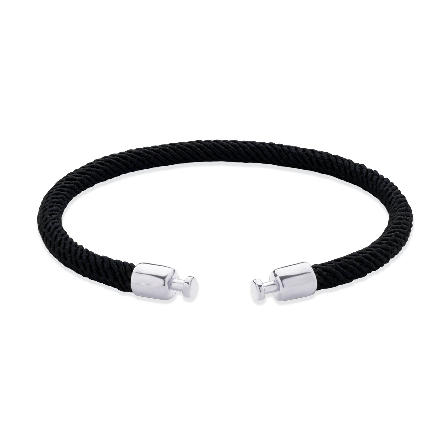 Regalia 4mm Black Nylon Strap 925 Silver Link