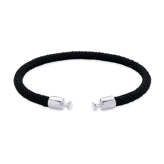 Regalia 4mm Black Nylon Strap 925 Silver Link