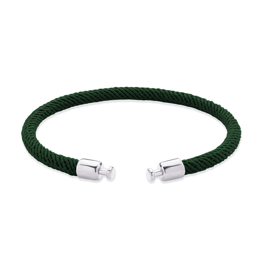 Regalia 4mm Dark Green Nylon Strap 925 Silver Link