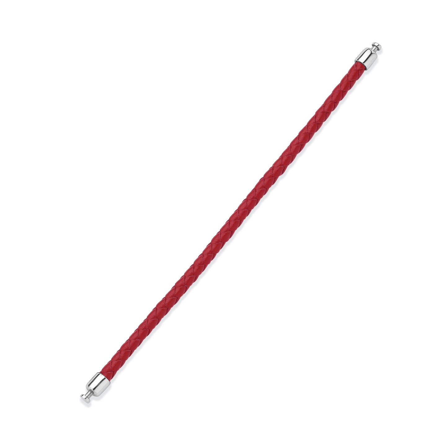 Regalia 4mm Red Calf Leather Strap 925 Silver Link