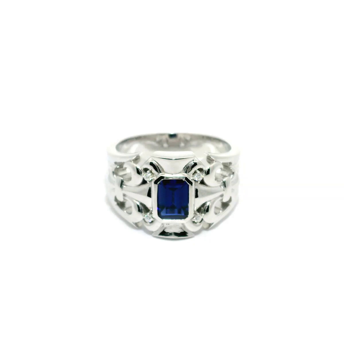 925PT WINDSOR OCTAGON SAPPHIRE RING