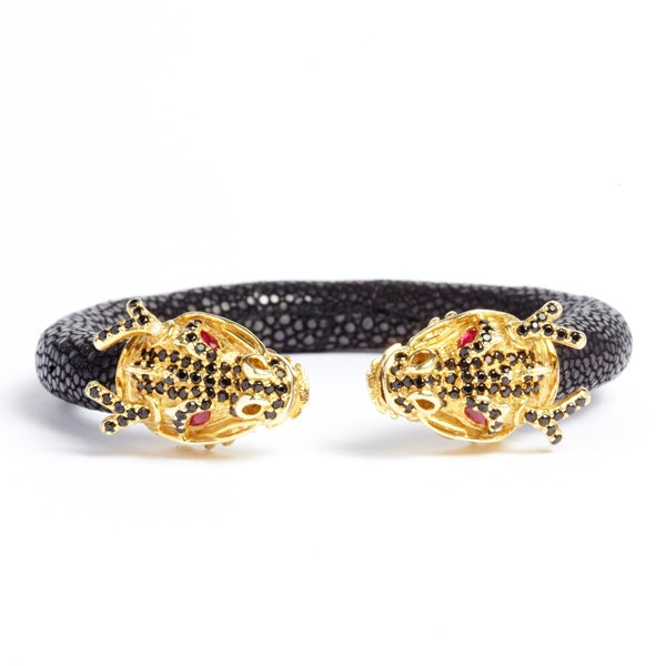 Draco 925 Black Spinel & Ruby Stingray Bracelet