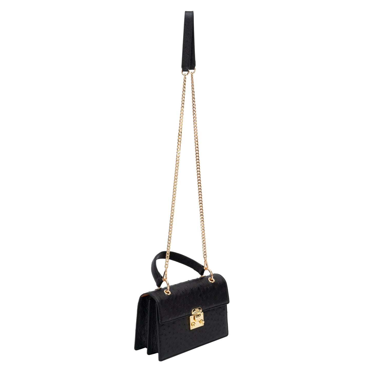 STRANTON BLACK OSTRICH BAG