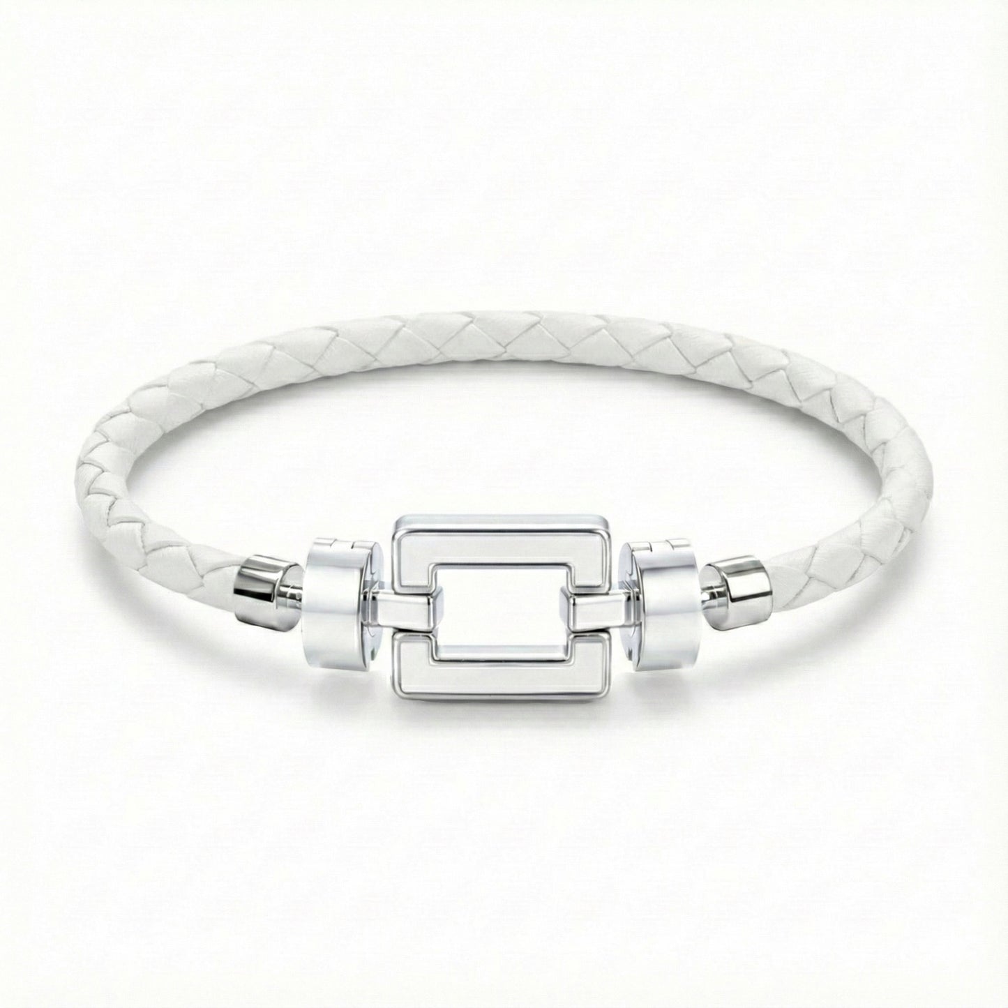 OPUS Metier D’art  925 White Enamel with Red Calf Bracelet