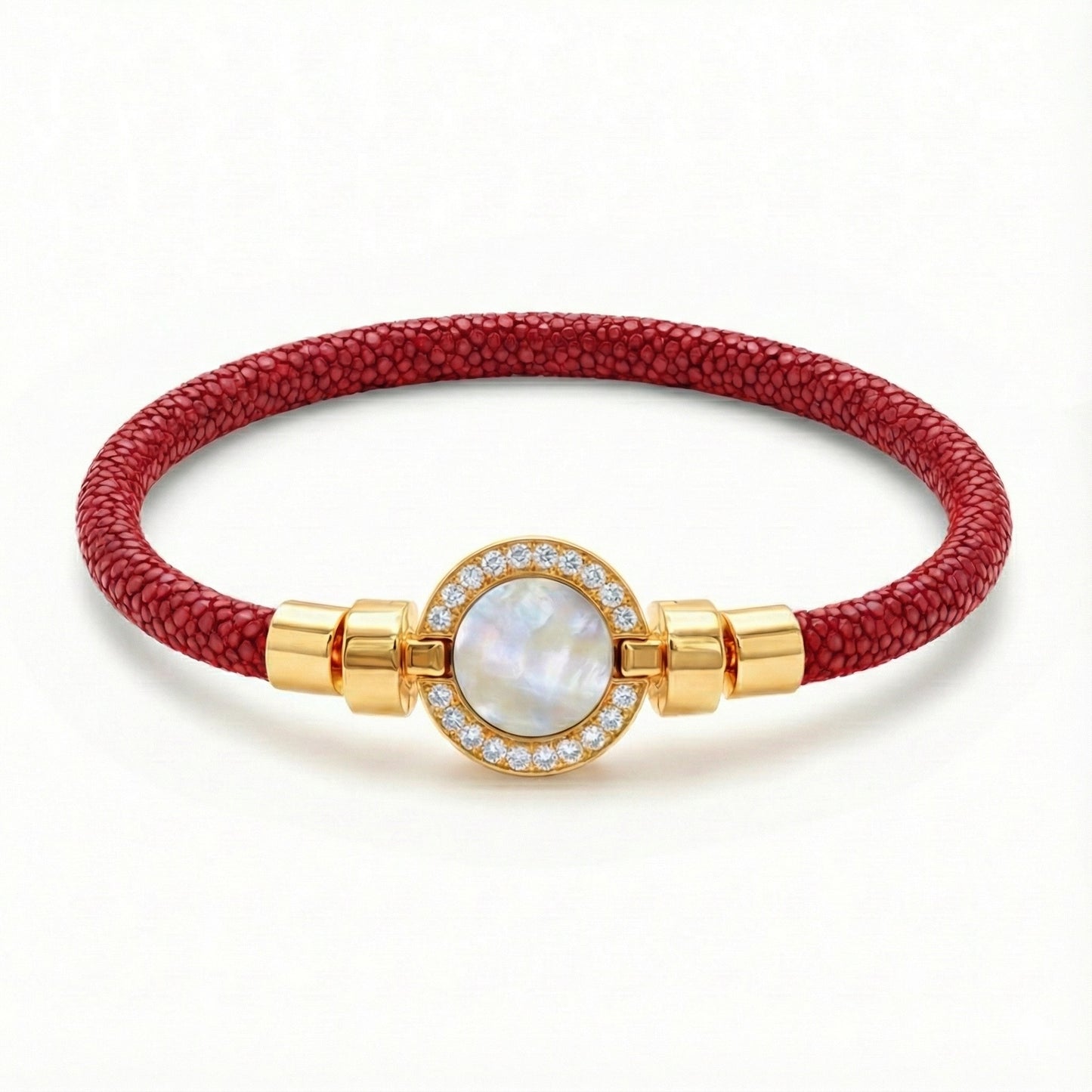 1889 Pave Collection 18-carat Gold with Stingray Leather Bracelet