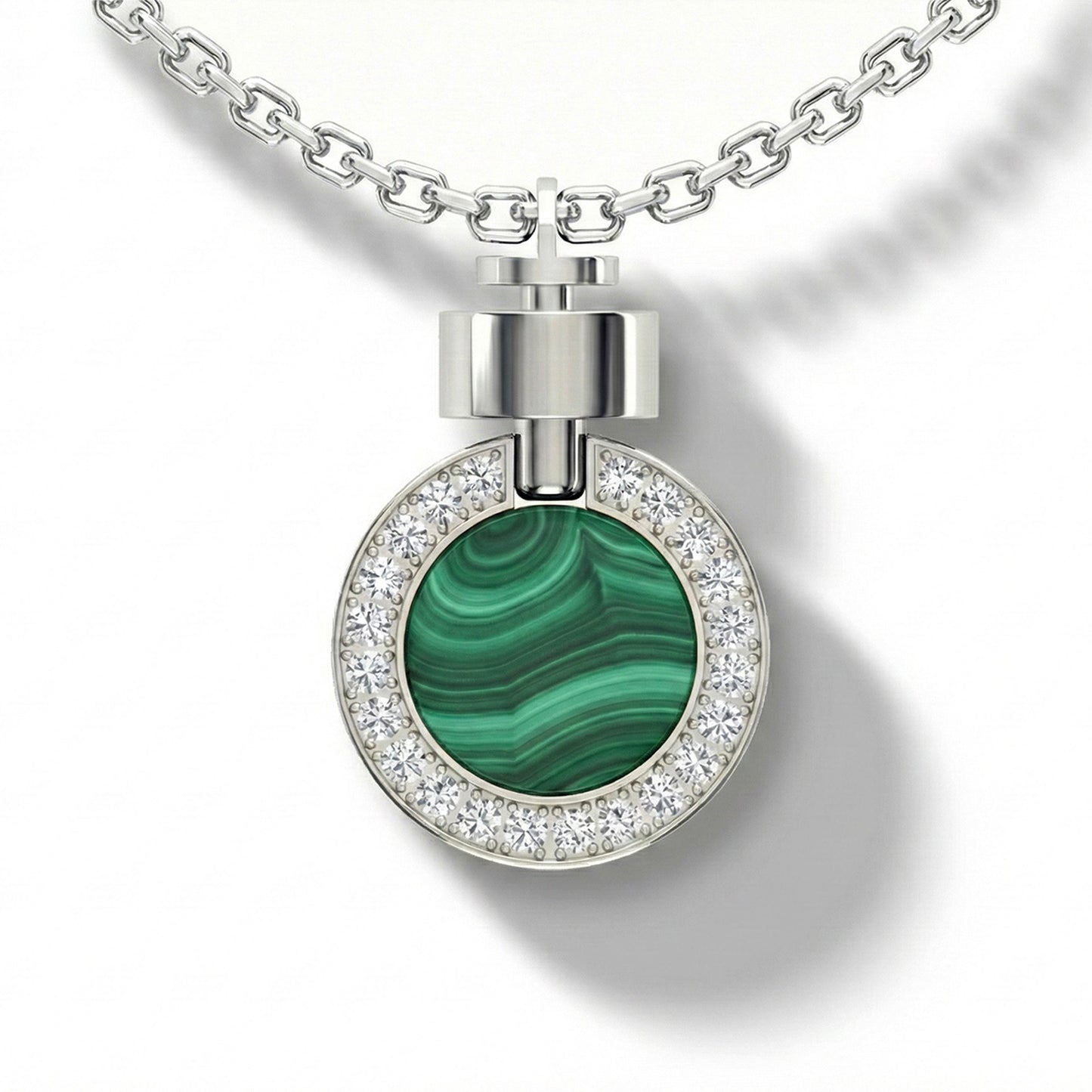 1889 Pave Gemstone 18-carat White Gold Pendant & Necklace