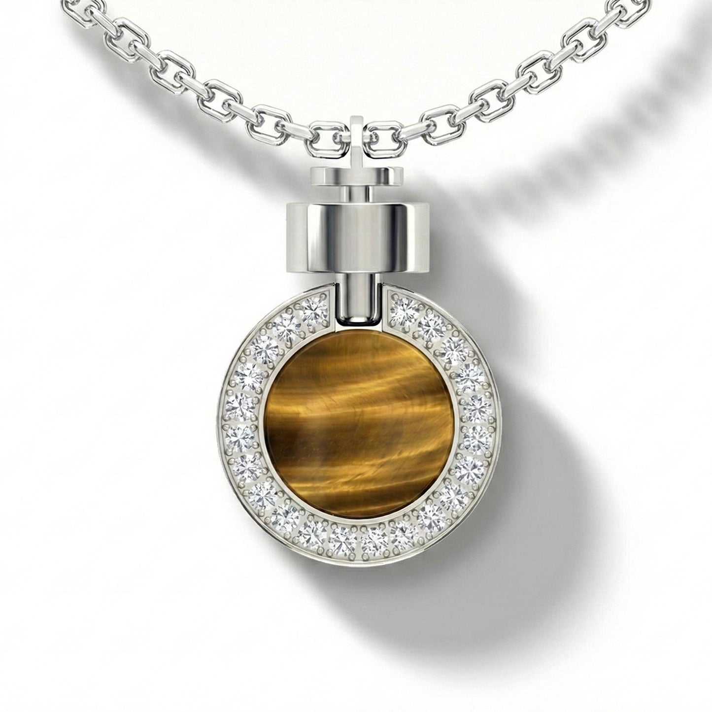 1889 Pave Gemstone 18-carat White Gold Pendant & Necklace