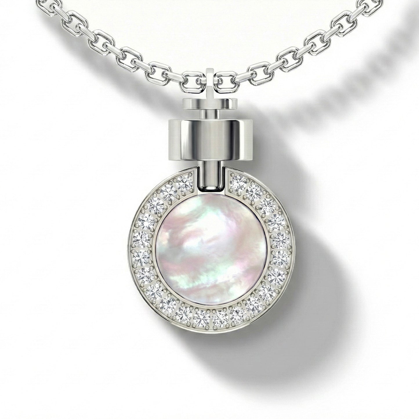 1889 Pave Gemstone 18-carat White Gold Pendant & Necklace