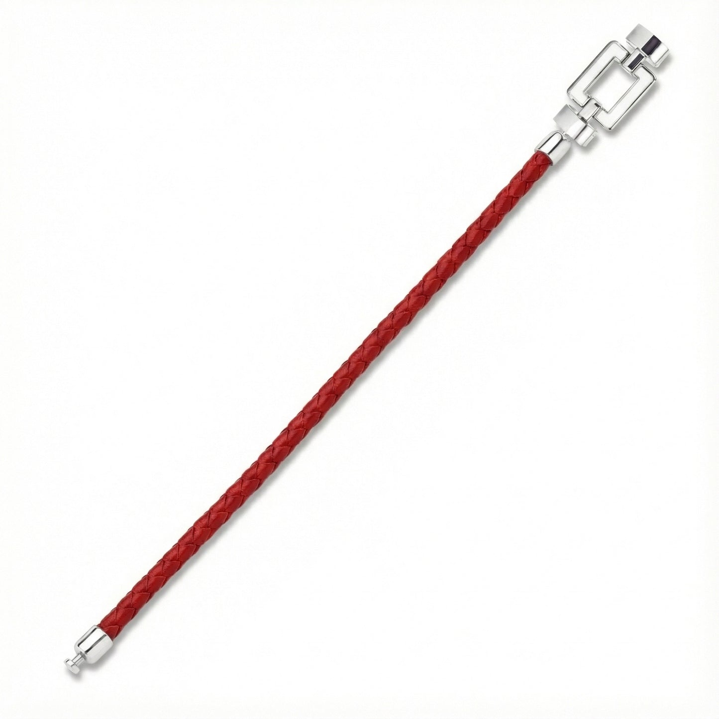 OPUS Metier D’art  925 White Enamel with Red Calf Bracelet