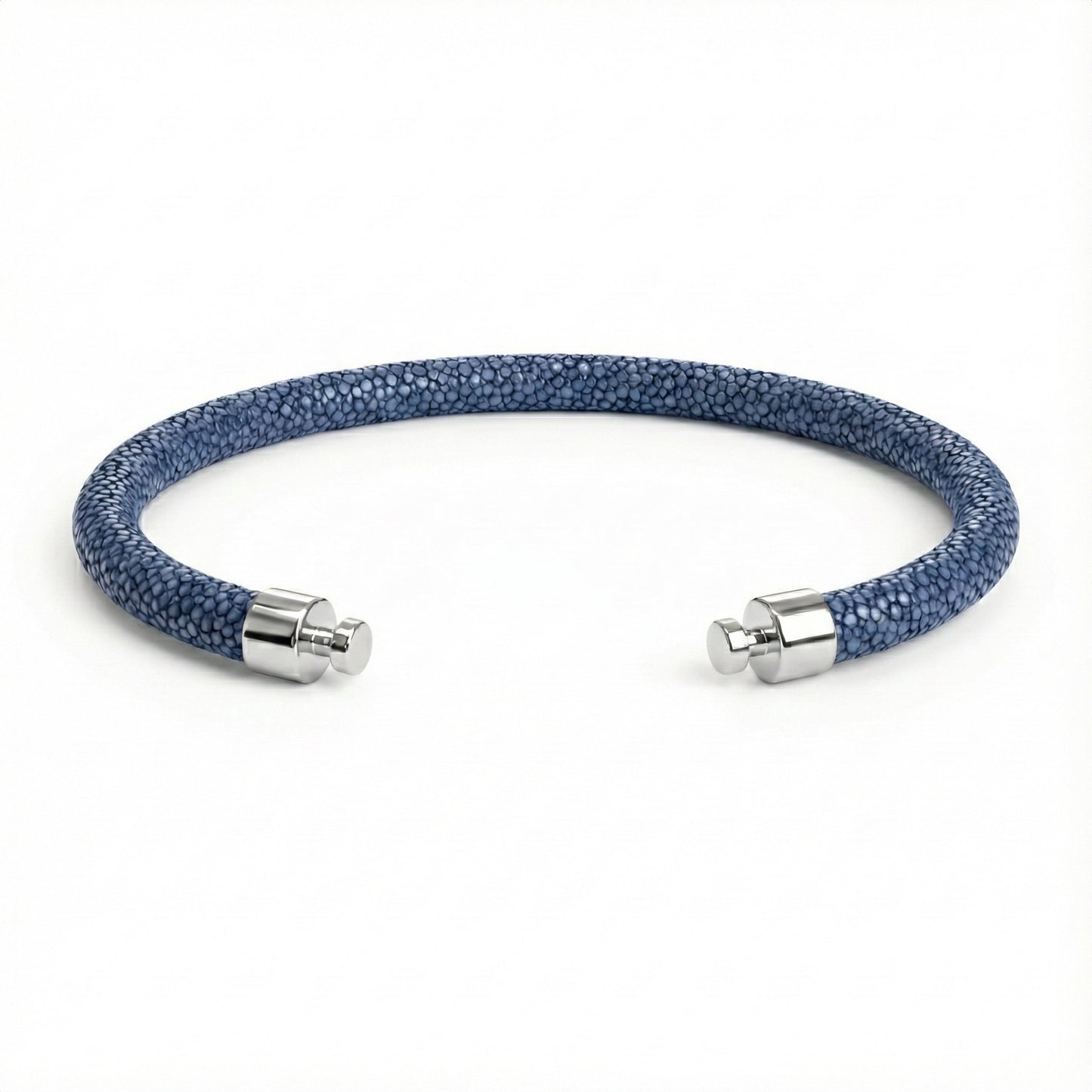 Regalia 4mm Royal Blue Stingray Leather Strap 925 Silver Link