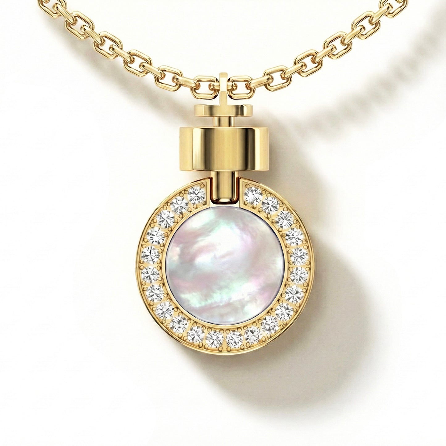 1889 Pave Gemstone 18-carat Yellow Gold Pendant & Necklace