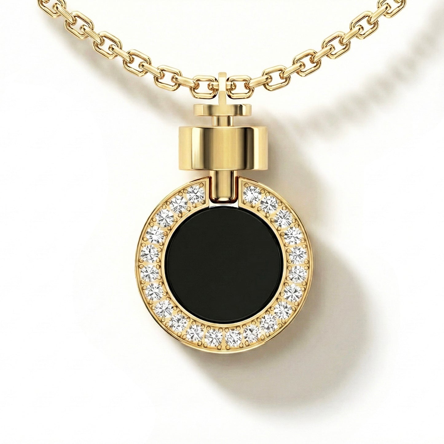 1889 Pave Gemstone 18-carat Yellow Gold Pendant & Necklace