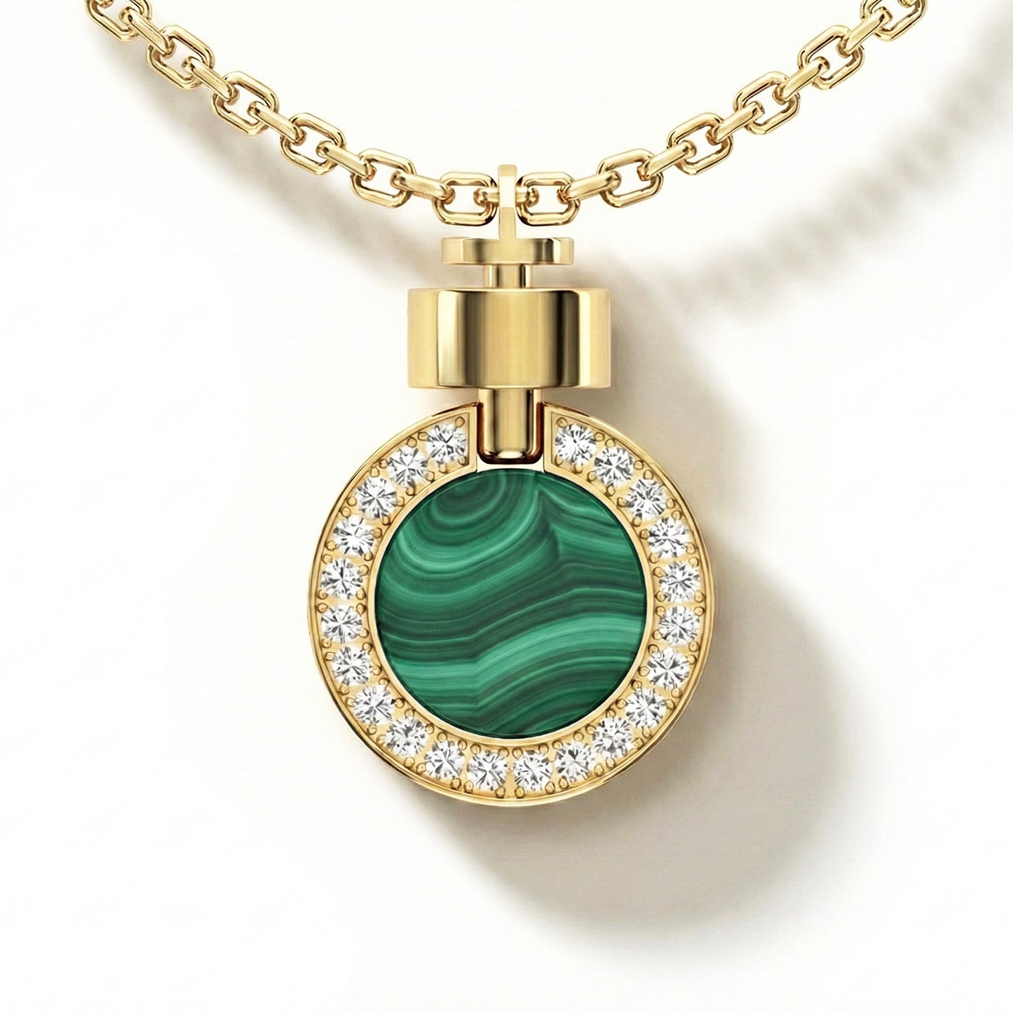 1889 Pave Gemstone 18-carat Yellow Gold Pendant & Necklace