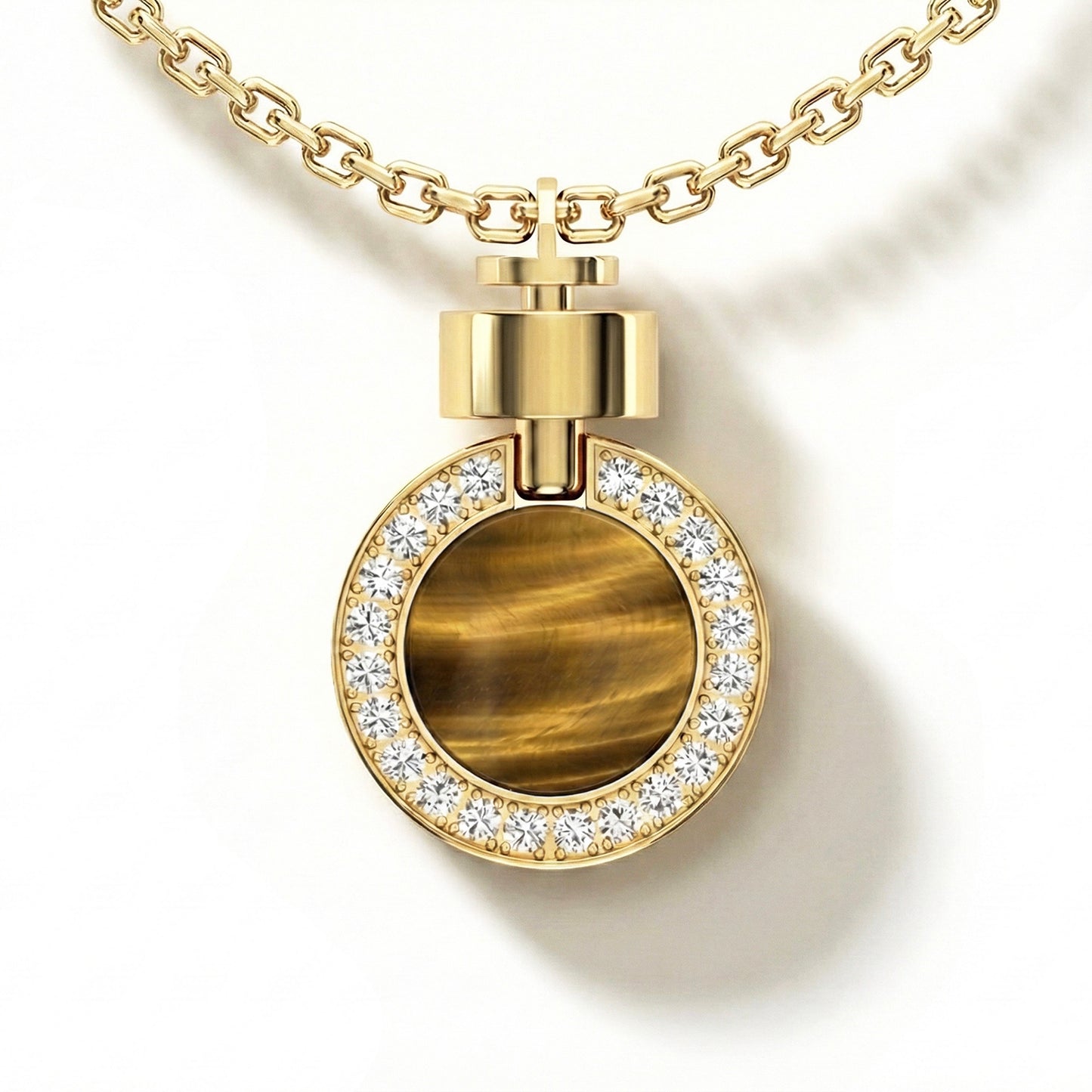 1889 Pave Gemstone 18-carat Yellow Gold Pendant & Necklace