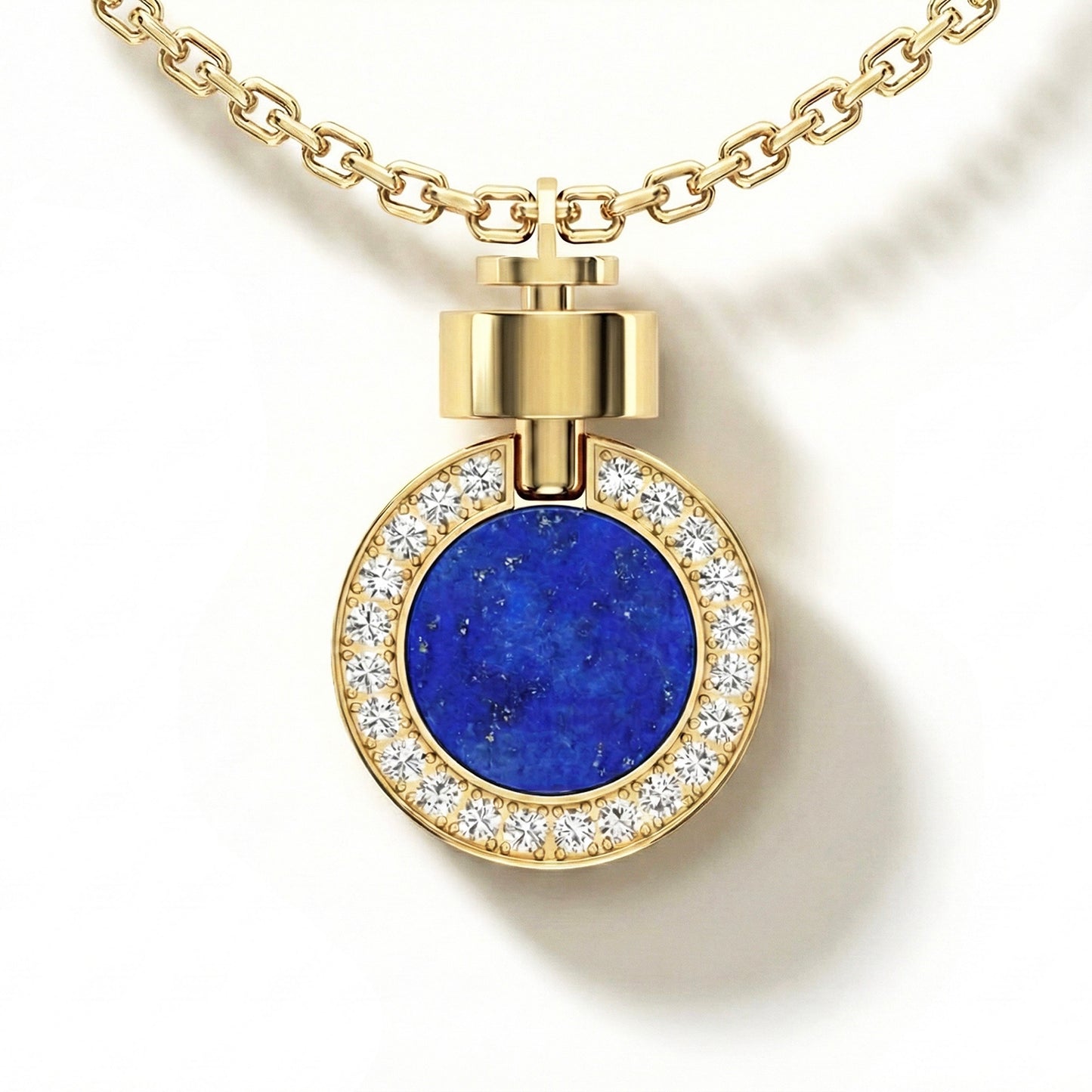 1889 Pave Gemstone 18-carat Yellow Gold Pendant & Necklace