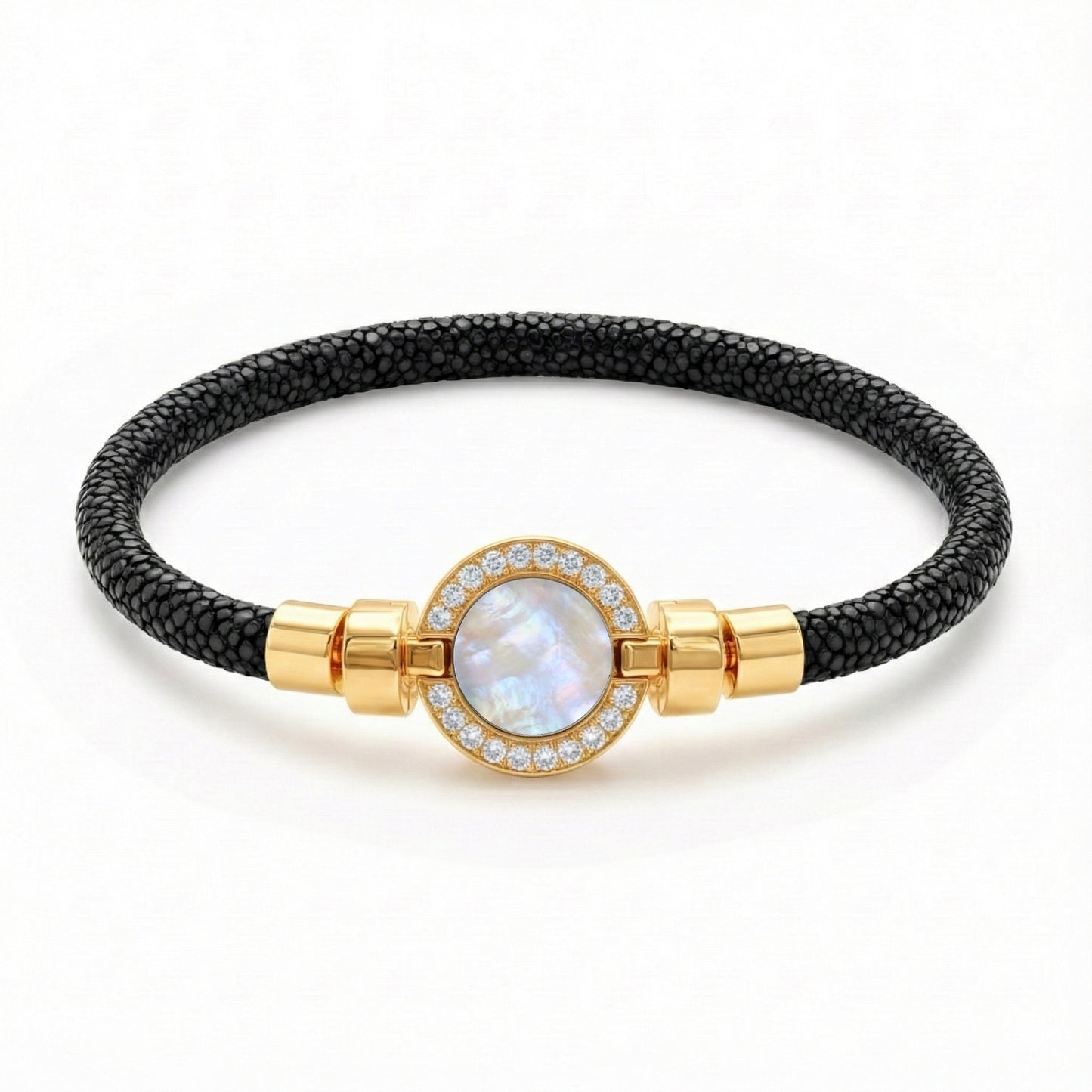 1889 Pave Collection 18-carat Gold with Stingray Leather Bracelet