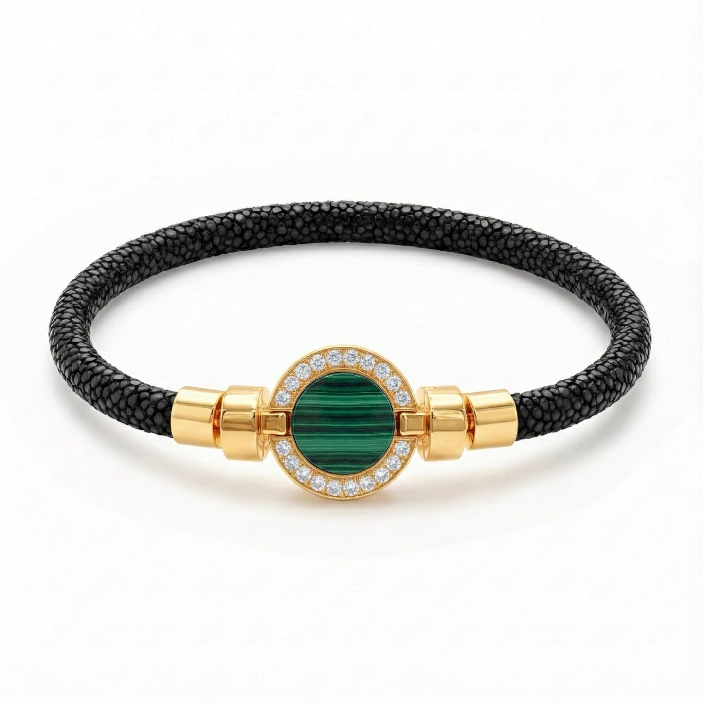 1889 Pave Collection 18-carat Gold with Stingray Leather Bracelet