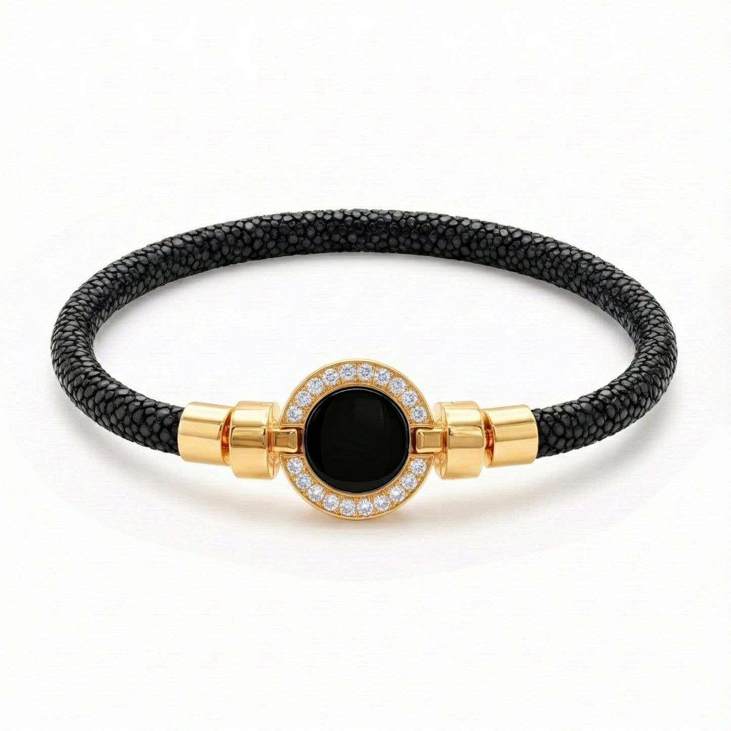 1889 Pave Collection 18-carat Gold with Stingray Leather Bracelet
