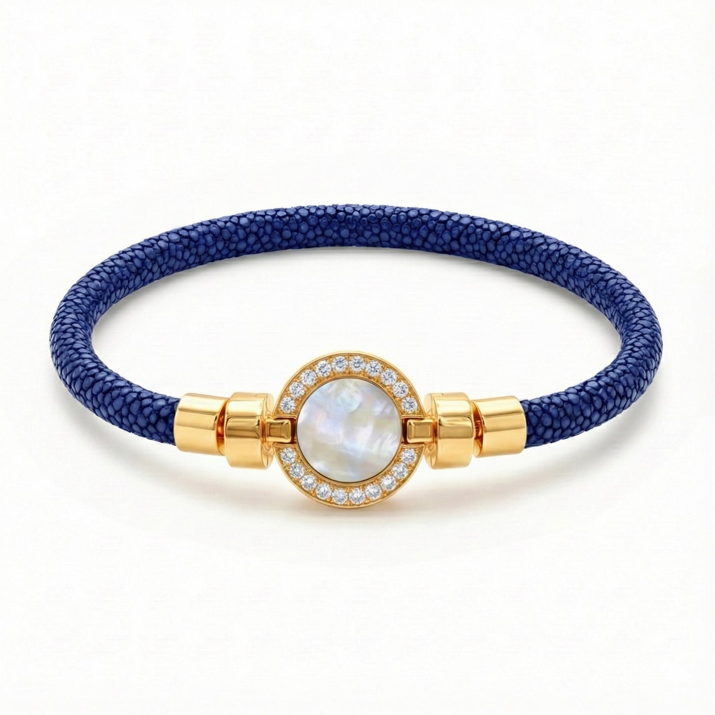 1889 Pave Collection 18-carat Gold with Stingray Leather Bracelet