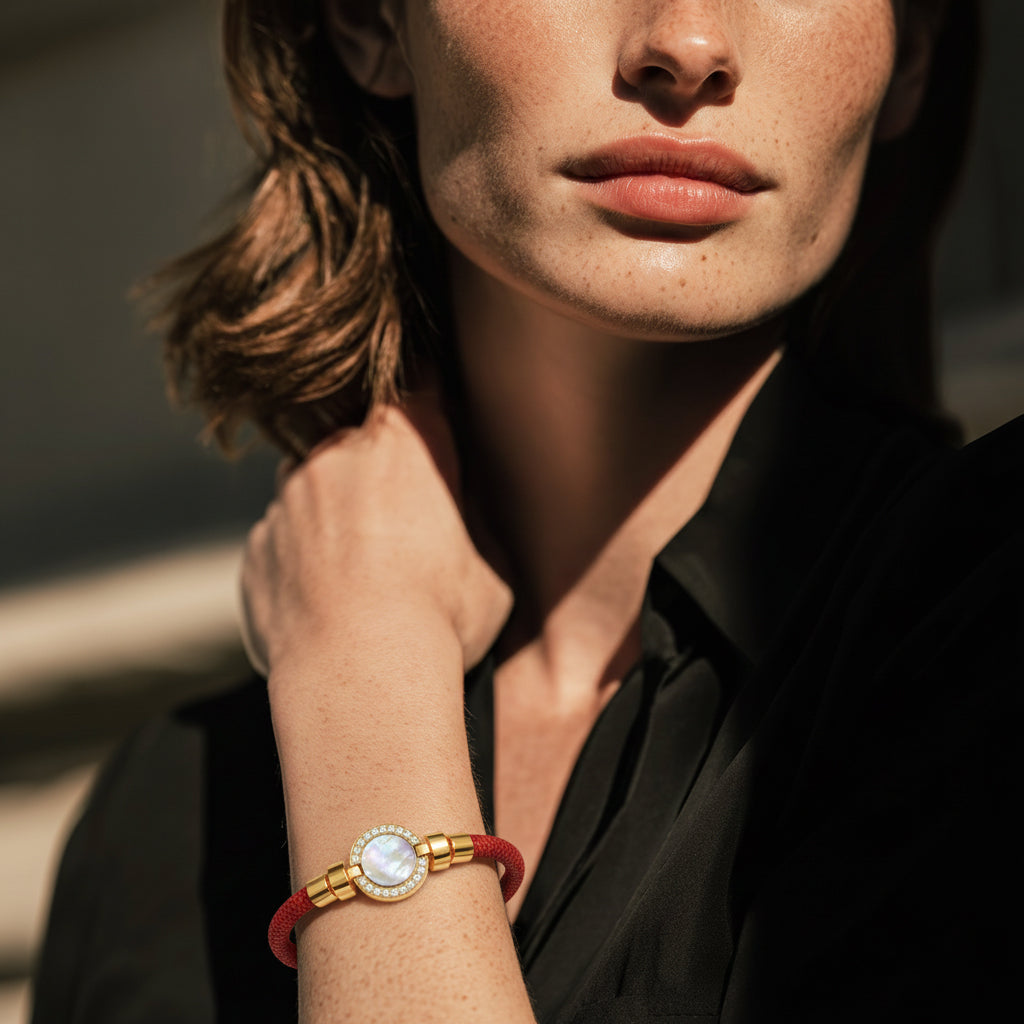 1889 Pave Collection 18-carat Gold with Stingray Leather Bracelet